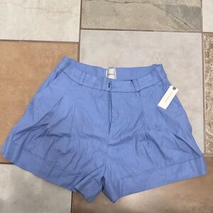 Anthropologie Sky Blue High-Waist Pleated Shorts